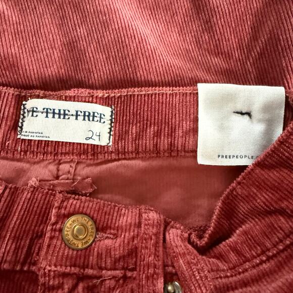 Free People corduroy pants high rise straight cotton blend boho fall winter 24 - Picture 9 of 11